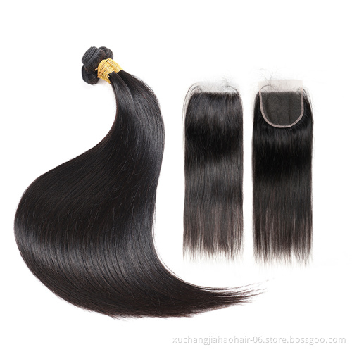 Wholesale Brazilian Hair Vendors 100% Brazilian Human Hair Bundles With Closure Straight Body Wave Human Hair Extension